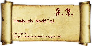 Hambuch Noémi névjegykártya
