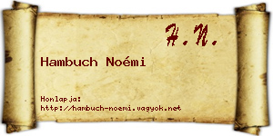 Hambuch Noémi névjegykártya